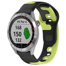 Per cinturino in silicone bicolore Garmin Approach S40 da 20 mm (nero + verde)