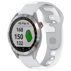 Per cinturino in silicone bicolore Garmin Approach S40 da 20 mm (grigio + bianco)