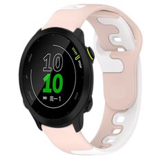 Per cinturino in silicone bicolore Garmin Forerunner 158 da 20 mm (rosa + bianco)