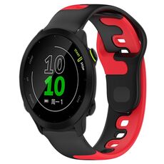 Per cinturino in silicone bicolore Garmin Forerunner 158 da 20 mm (nero + rosso)