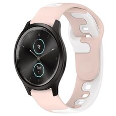 Per cinturino in silicone bicolore Garmin VivoMove Style da 20 mm (rosa + bianco)