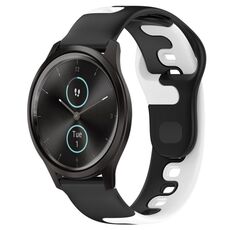 Per cinturino in silicone bicolore Garmin VivoMove Style da 20 mm (nero + bianco)