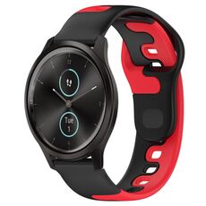 Per cinturino in silicone bicolore Garmin VivoMove Style da 20 mm (nero + rosso)