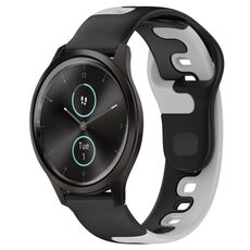 Per cinturino in silicone bicolore Garmin VivoMove Style da 20 mm (nero + grigio)