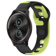 Per cinturino in silicone bicolore Garmin VivoMove Style 20mm (nero + verde)