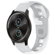 Per cinturino in silicone bicolore Garmin VivoMove Style 20mm (grigio + bianco)