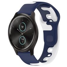 Per cinturino in silicone bicolore Garmin VivoMove Style 20mm (blu + bianco)
