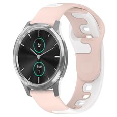 Per cinturino in silicone bicolore Garmin VivoMove Luxe da 20 mm (rosa + bianco)
