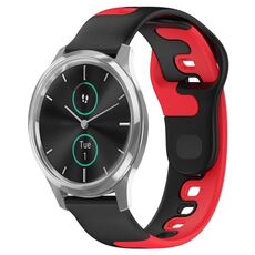 Per cinturino in silicone bicolore Garmin VivoMove Luxe da 20 mm (nero + rosso)