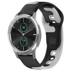 Per cinturino in silicone bicolore Garmin VivoMove Luxe da 20 mm (nero + grigio)