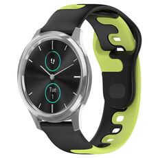 Per cinturino in silicone bicolore Garmin VivoMove Luxe da 20 mm (nero + verde)