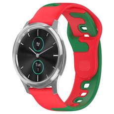 Per cinturino in silicone bicolore Garmin VivoMove Luxe da 20 mm (rosso + verde)