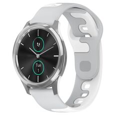 Per cinturino in silicone bicolore Garmin VivoMove Luxe da 20 mm (grigio + bianco)