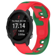 Per cinturino in silicone bicolore Garmin Forerunner 245 da 20 mm (rosso + verde)