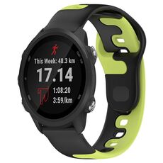 Per cinturino in silicone bicolore Garmin Forerunner 245 Music da 20 mm (nero + verde)