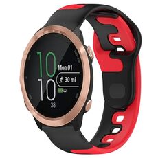 Per cinturino in silicone bicolore Garmin Forerunner 645 da 20 mm (nero + rosso)