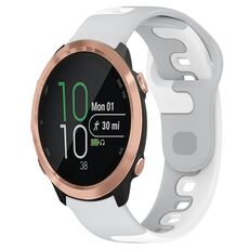 Per cinturino in silicone bicolore Garmin Forerunner 645 da 20 mm (grigio + bianco)