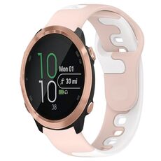 Per cinturino in silicone bicolore Garmin Forerunner 645 Music da 20 mm (rosa + bianco)