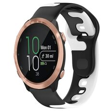 Per cinturino in silicone bicolore Garmin Forerunner 645 Music da 20 mm (nero + bianco)