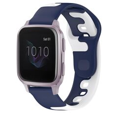 Per cinturino in silicone bicolore Garmin Forerunner Sq2 da 20 mm (blu + bianco)