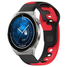 Per Huawei Watch GT3 Pro 43mm 20mm cinturino in silicone bicolore (nero + rosso)