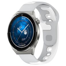 Per Huawei Watch GT3 Pro 43mm 20mm cinturino in silicone bicolore (grigio + bianco)
