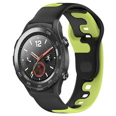 Per Huawei Watch 2 cinturino in silicone bicolore da 20 mm (nero + verde)