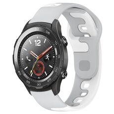 Per Huawei Watch 2 cinturino in silicone bicolore da 20 mm (grigio + bianco)