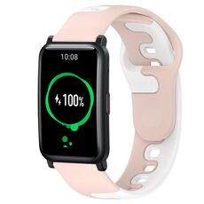 Per Honor Watch ES 20mm cinturino in silicone bicolore (rosa + bianco)