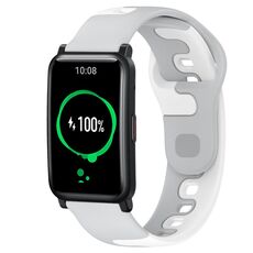Per Honor Watch ES 20mm cinturino in silicone bicolore (grigio + bianco)