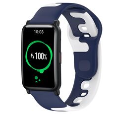 Per Honor Watch ES 20mm cinturino in silicone bicolore (blu + bianco)