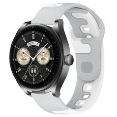 Per Huawei Watch Buds cinturino in silicone bicolore da 22 mm (grigio + bianco)