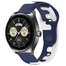 Per Huawei Watch Buds cinturino in silicone bicolore da 22 mm (blu + bianco)