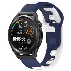 Per Huawei Watch GT Runner cinturino in silicone bicolore da 22 mm (blu + bianco)