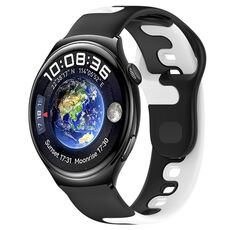 Per Huawei Watch 4 cinturino in silicone bicolore da 22 mm (nero + bianco)