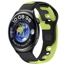 Per Huawei Watch 4 cinturino in silicone bicolore da 22 mm (nero + verde)