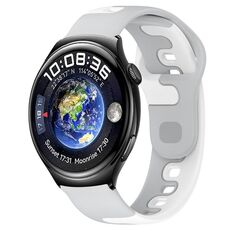 Per Huawei Watch 4 cinturino in silicone bicolore da 22 mm (grigio + bianco)