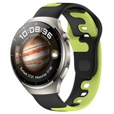 Per Huawei Watch 4 Pro cinturino in silicone bicolore da 22 mm (nero + verde)