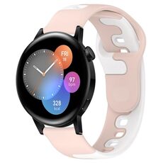 Per Huawei Watch 3 cinturino in silicone bicolore da 22 mm (rosa + bianco)