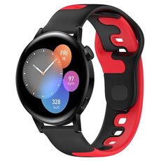 Per Huawei Watch 3 cinturino in silicone bicolore da 22 mm (nero + rosso)