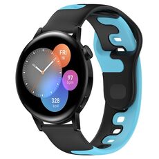 Per Huawei Watch 3 cinturino in silicone bicolore da 22 mm (nero + blu)