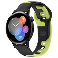 Per Huawei Watch 3 cinturino in silicone bicolore da 22 mm (nero + verde)