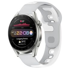 Per Huawei Watch 3 Pro cinturino in silicone bicolore da 22 mm (grigio + bianco)