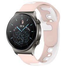 Per Huawei GT2 Pro cinturino in silicone bicolore da 22 mm (rosa + bianco)
