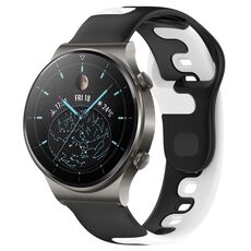 Per Huawei GT2 Pro cinturino in silicone bicolore da 22 mm (nero + bianco)