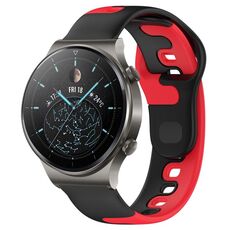 Per Huawei GT2 Pro cinturino in silicone bicolore da 22 mm (nero + rosso)