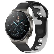 Per Huawei GT2 Pro cinturino in silicone bicolore da 22 mm (nero + grigio)