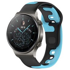 Per Huawei GT2 Pro cinturino in silicone bicolore da 22 mm (nero + blu)