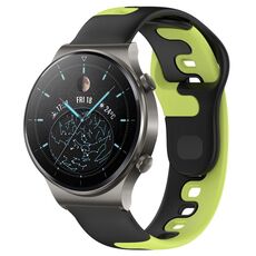 Per Huawei GT2 Pro cinturino in silicone bicolore da 22 mm (nero + verde)