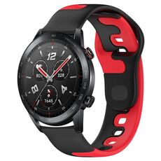 Per Honor Watch GS 3i cinturino in silicone bicolore da 22 mm (nero + rosso)